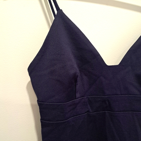 NWT Lulus Classic Navy Bodycon Party Cleangirl Minimalist Midi Dress Womens L - Picture 5 of 12